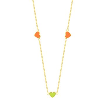 AMARE LIME GREEN AND ORANGE CHIPS NECKLACE