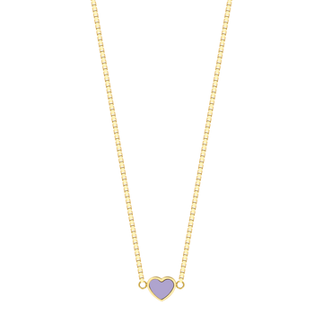 AMARE HEART SHAPED LAVENDER CHIP NECKLACE