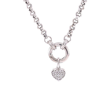 ROLO WITH PAVE HEART NECKLACE