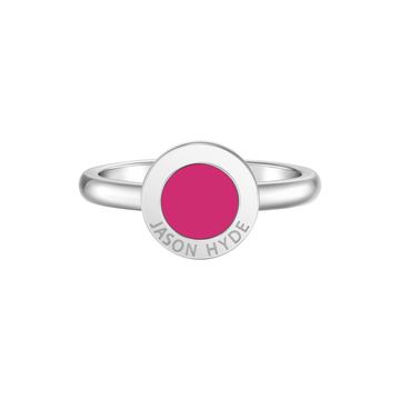 RING WITH ROUND SUSTAINABLE RASPBERRY CHIP