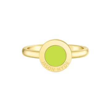GOLD RING WITH LIME GREEN CHIP