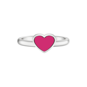 SILVER RING WITH RASPBERRY CHIP