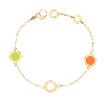 OCEAN LIME GREEN, ORANGE AND WHITE CHIPS TRIO BRACELET