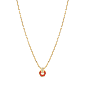 NEREIDA RED CHIP WITH ZIRCONIA NECKLACE