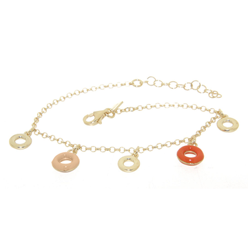 ACQUARELLO HANGING ROUND ORANGE AND WHITE BRACELET