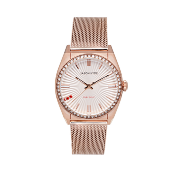 #RUBY-EIGHT | 36MM WATCH ROSE SUNRAY DIAL - MESH STRAP