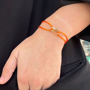 WEWA ORANGE CORD ORANGE CHIP WITH ZIRCONIA BRACELET