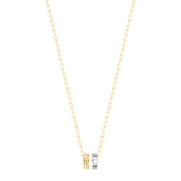 WEWA STERLING SILVER 18K GOLD PLATED TUBE WHITE CHIP NECKLACE