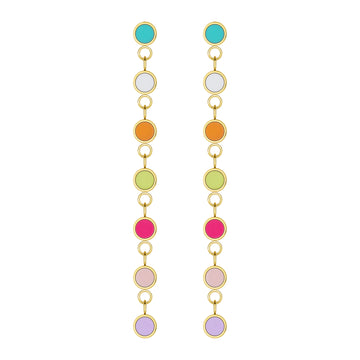 NEW WAVE CASCADE 7 MULTICOLOR CHIPS EARRING