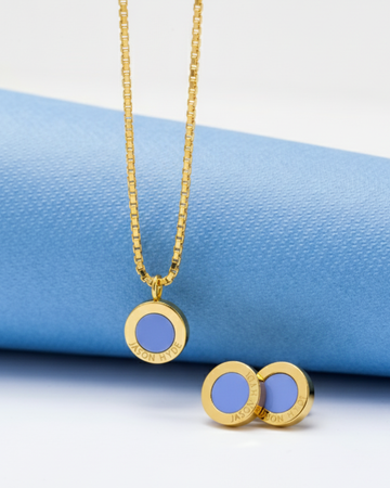 Jason Hyde Powder Blue Jewelry Earring and Necklace