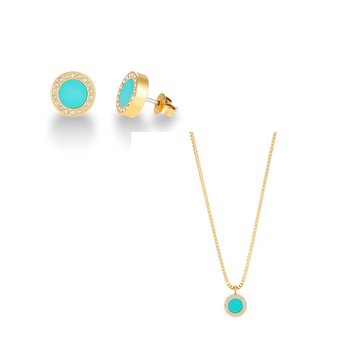 OCEAN Set | Turquoise, Gold & Zirconia