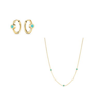 NEW WAVE Set | Turquoise & White