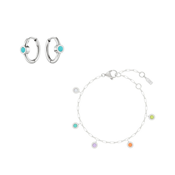 NEW WAVE Set | Turquoise & Multicolor / Silver