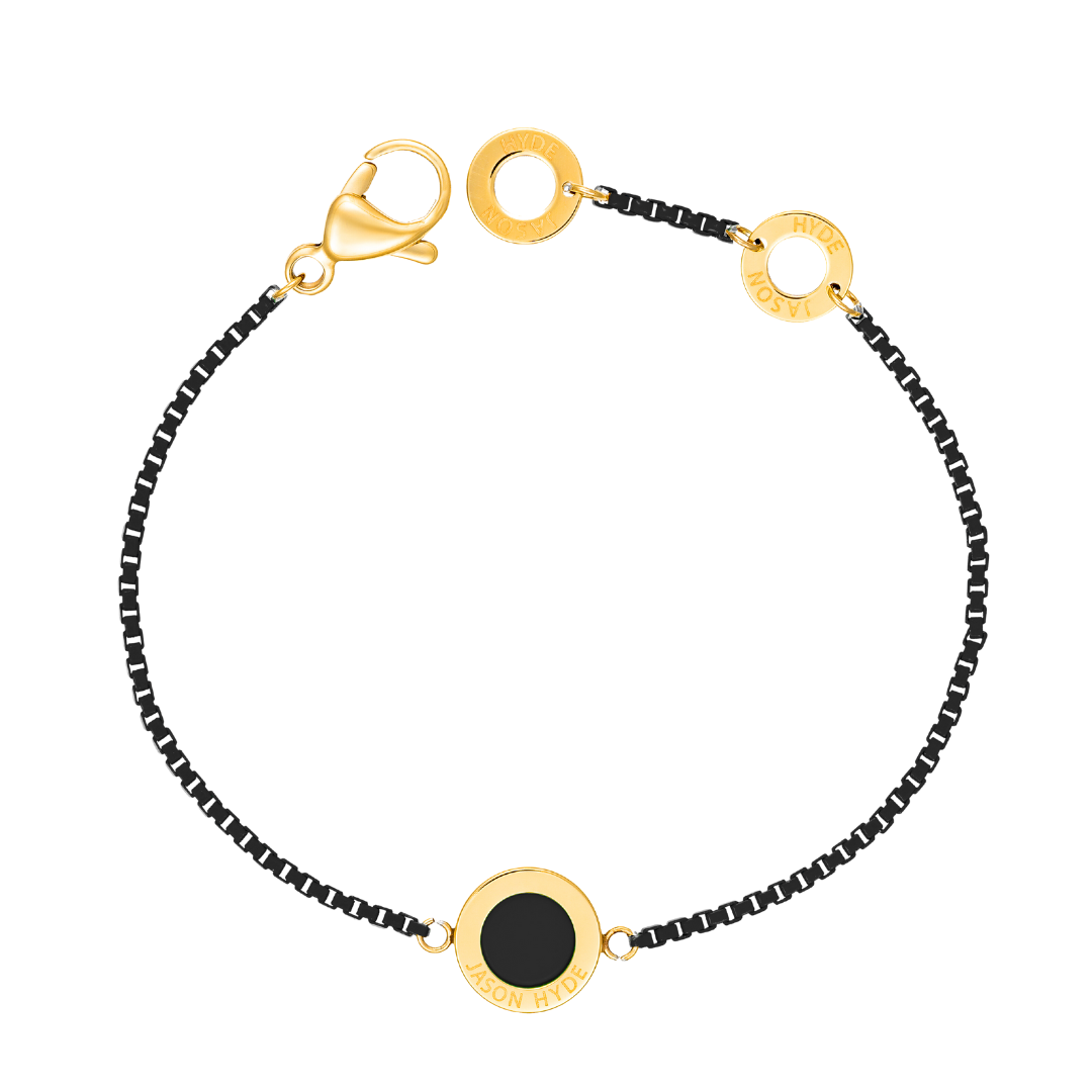 OCEAN BLACK CHAIN BLACK CHIP BRACELET