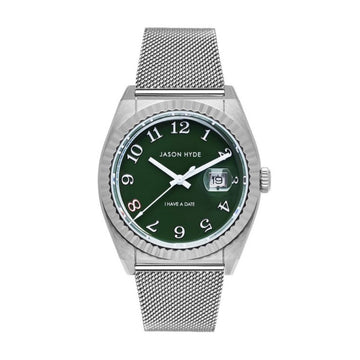 I HAVE A DATE | 40 MM WATCH GREEN DIAL  - MESH STRAP