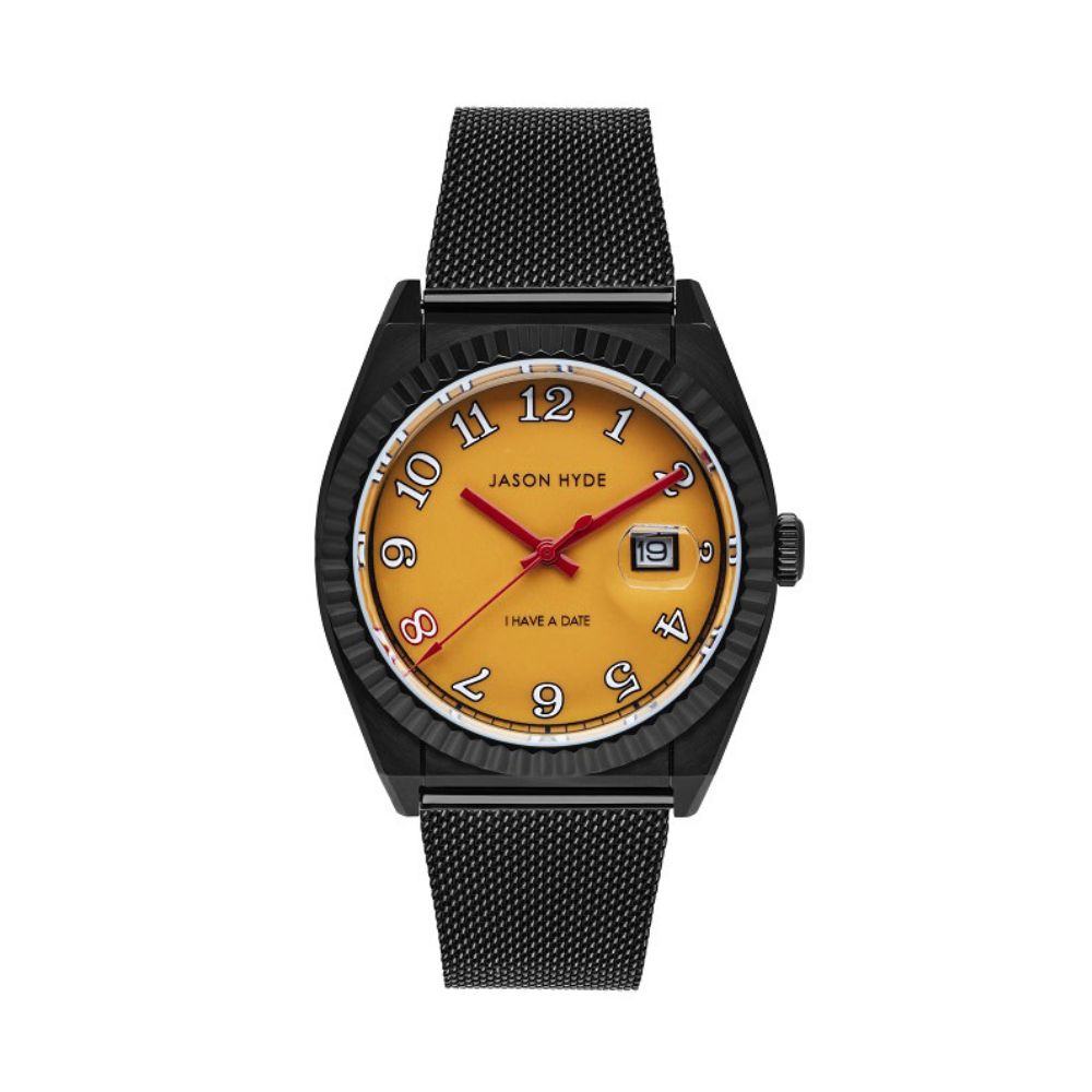 I HAVE A DATE | 40 MM WATCH YELLOW DIAL - MESH STRAP
