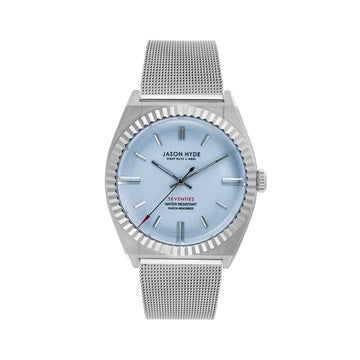 #AMBER | 40MM WATCH LIGHT BLUE DIAL - MESH STRAP