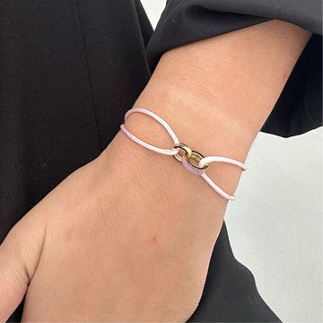 WEWA CORD FONDANT PINK CHIP BRACELET
