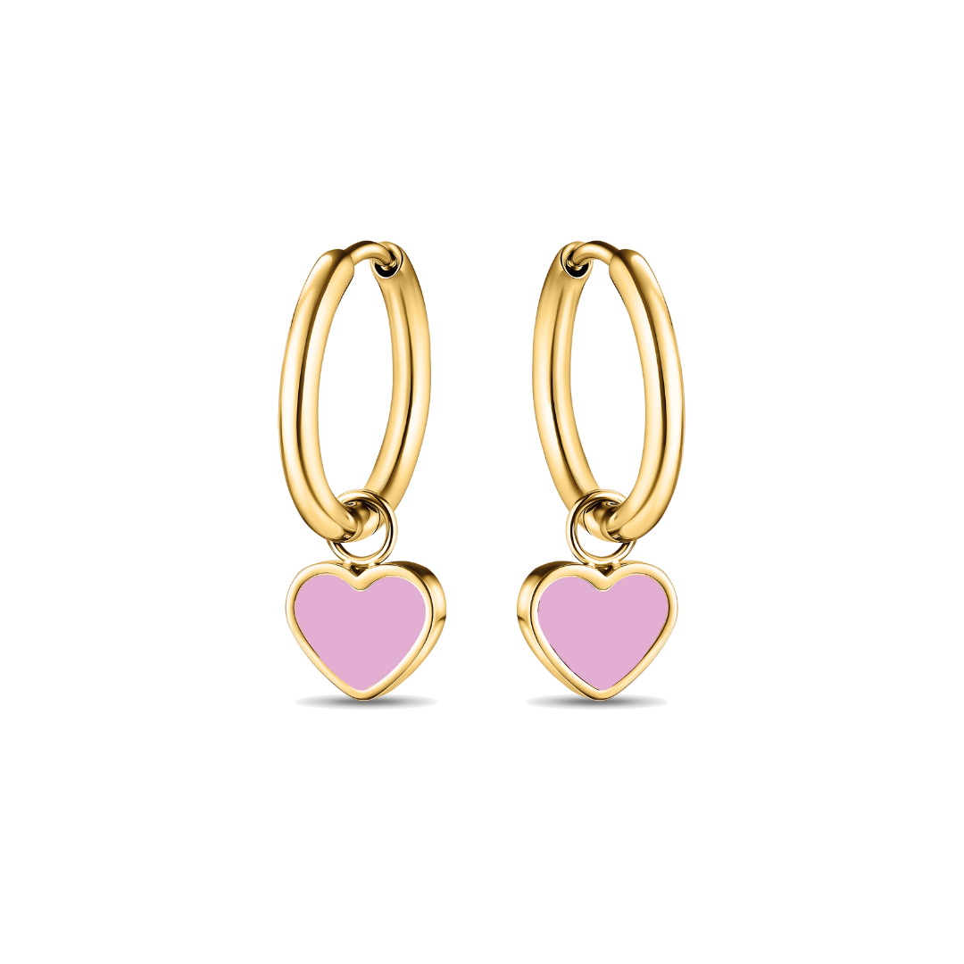 Fondant pink chip Amare hoops.