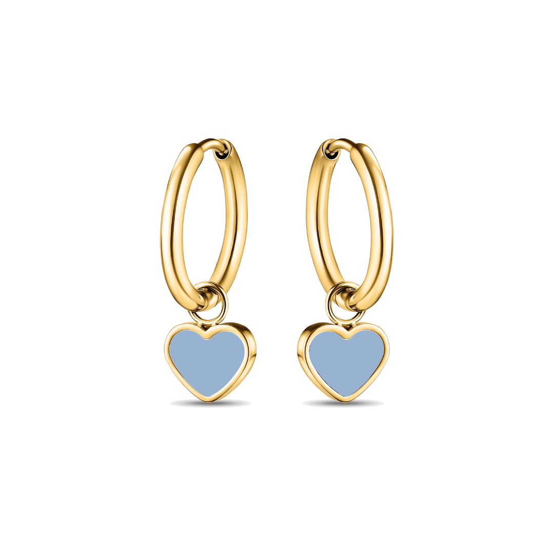 Amare Hanging Hoop Earrings in Powder Blue Chip – Sustainable Earrings