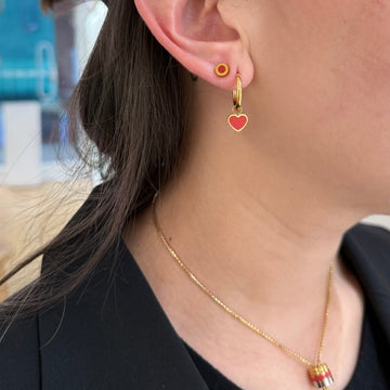 NEW WAVE RED CHIP EARRINGS