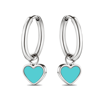 AMARE HOOPS HANGING TURQUOISE CHIP SS