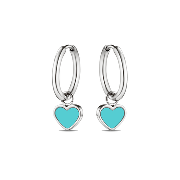 AMARE HOOPS HANGING TURQUOISE CHIP SS