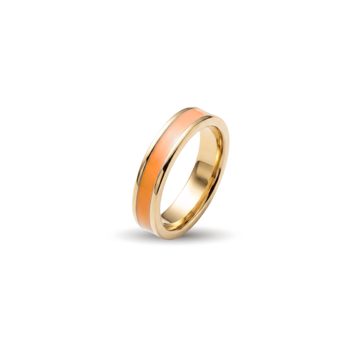 Side view of WEWA gold circle chip charm with sustainable ocean plastic accent
