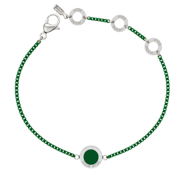 Aventurine green chain bracelet with matching charm.