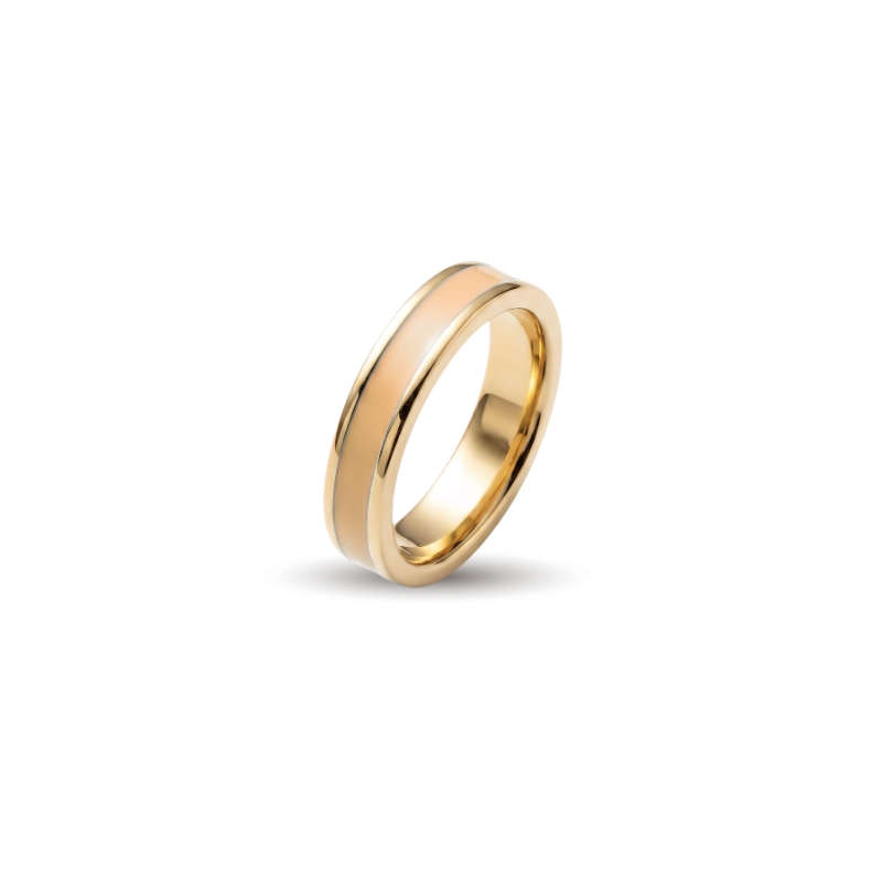 Stainless steel WEWA circle charm with polished 18k gold plated finish