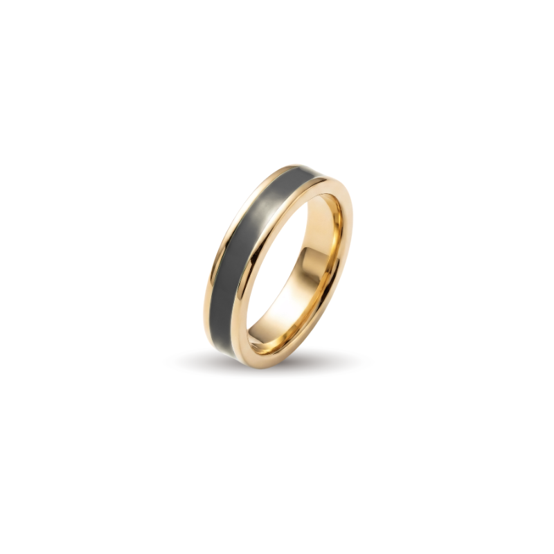 Sustainable gold plated charm with recycled ocean plastic accent and polished finish