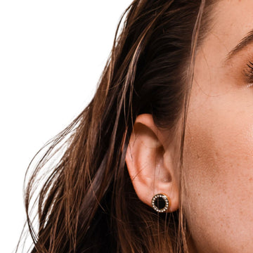 Jason Hyde's black chip and zirconia earring