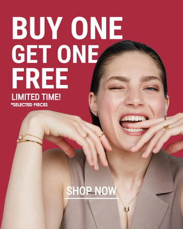 woman wearing nutshell and fondant pink rings and bracelets from wewa, new wave and amare collection