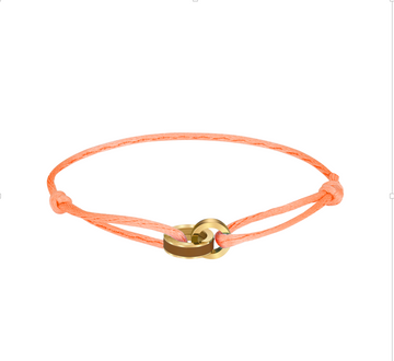 WEWA APRICOT CORD NUTSHELL CHIP BRACELET