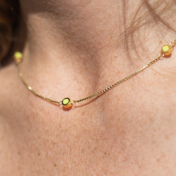 NEW WAVE LIME GREEN 3 CHIPS NECKLACE