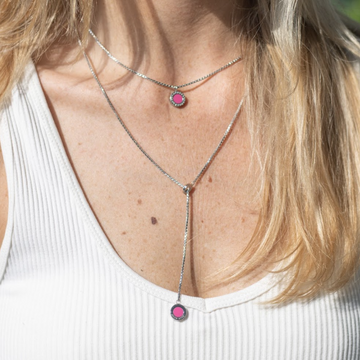OCEAN RASPBERRY CHIP NECKLACE