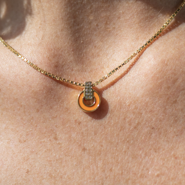 NEREIDA ORANGE WITH ZIRCONIA CHIP NECKLACE