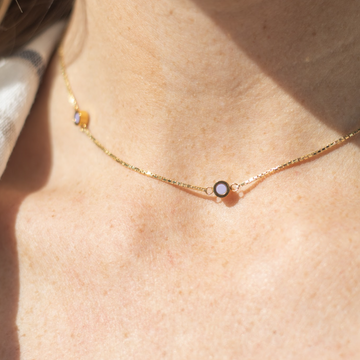NEW WAVE LAVENDER 3 CHIPS NECKLACE