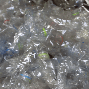 GIF of plastic bottles for recycling