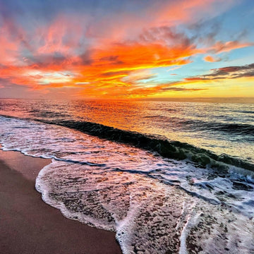 A sunset over the ocean