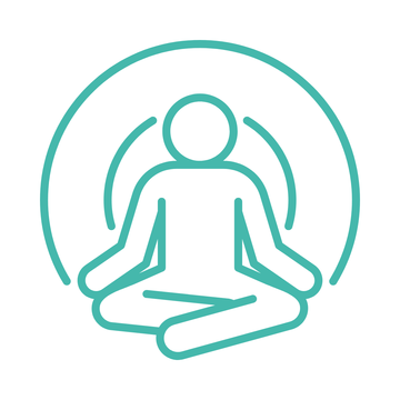 Icon of a person meditating in a lotus position