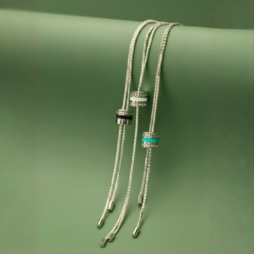 Silver box chain slider necklaces