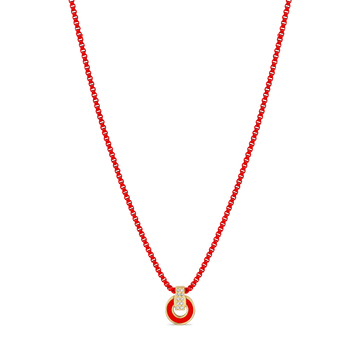 NEREIDA RED CHIP WITH ZIRCONIA RED CHAIN NECKLACE