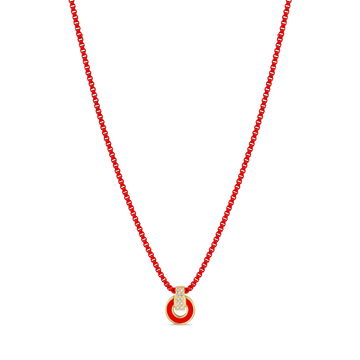 【LAZY DAWN】clip chain necklace N003〜ネックレス★BoA着用 WEWA BOA CHAIN 3 RINGS RED CHIP WITH ZIRCONIA NECKLACE