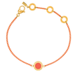 An image showing a Jason Hyde cord bracelet made of textured coral material with gold-tone accents.