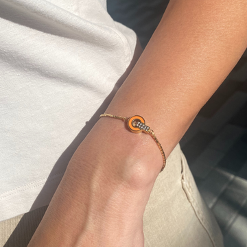 NEREIDA ORANGE CHIP WITH ZIRCONIA BRACELET