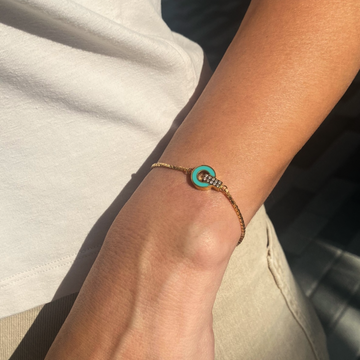 NEREIDA TURQUOISE CHIP WITH ZIRCONIA BRACELET