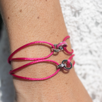 WEWA RASPBERRY CORD RASPBERRY CHIP WITH ZIRCONIA BRACELET