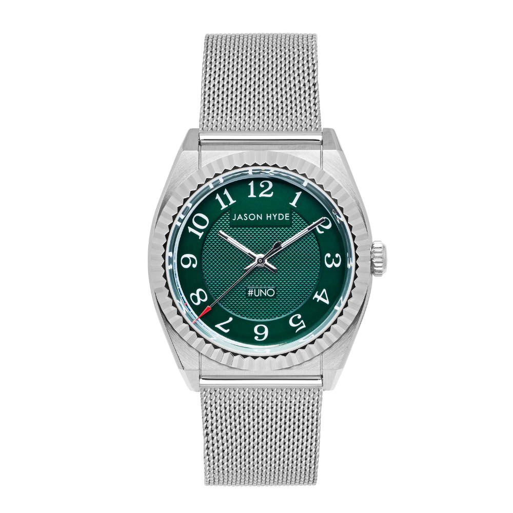 #UNO - 40MM WATCH GREEN DIAL - MESH STRAP