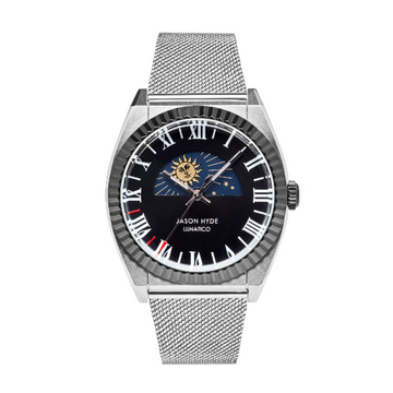 LUNATICO | 40 MM WATCH BLACK DIAL  - MESH STRAP